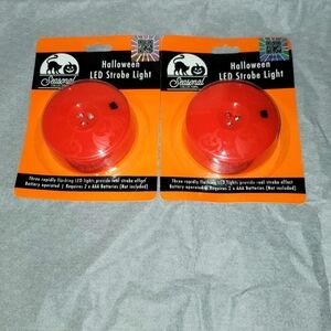 NWT Halloween Orange Pumpkin LED Strobe Light-Set of 2